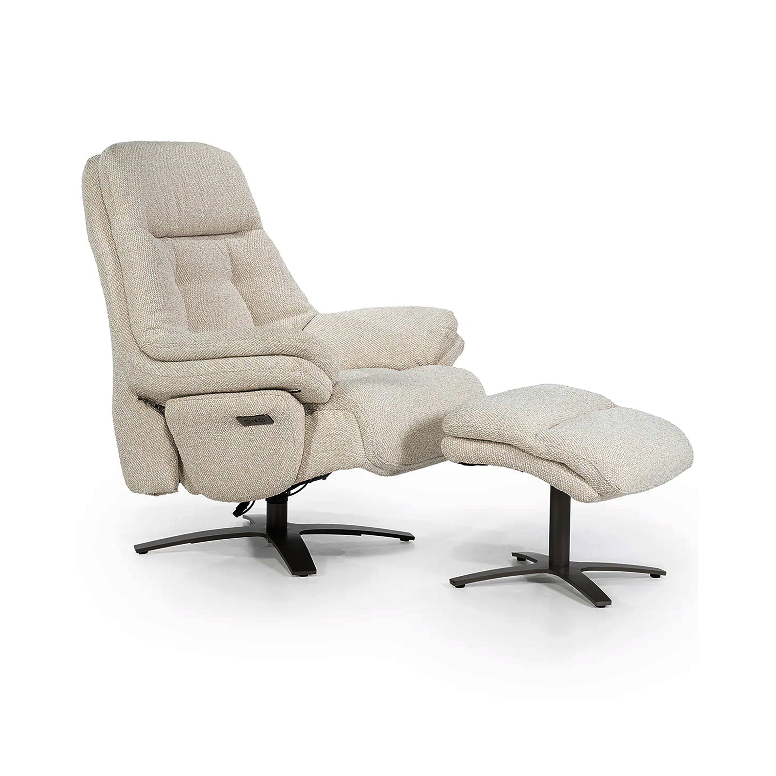 Wave Electric Recliner Armchair with Footstool