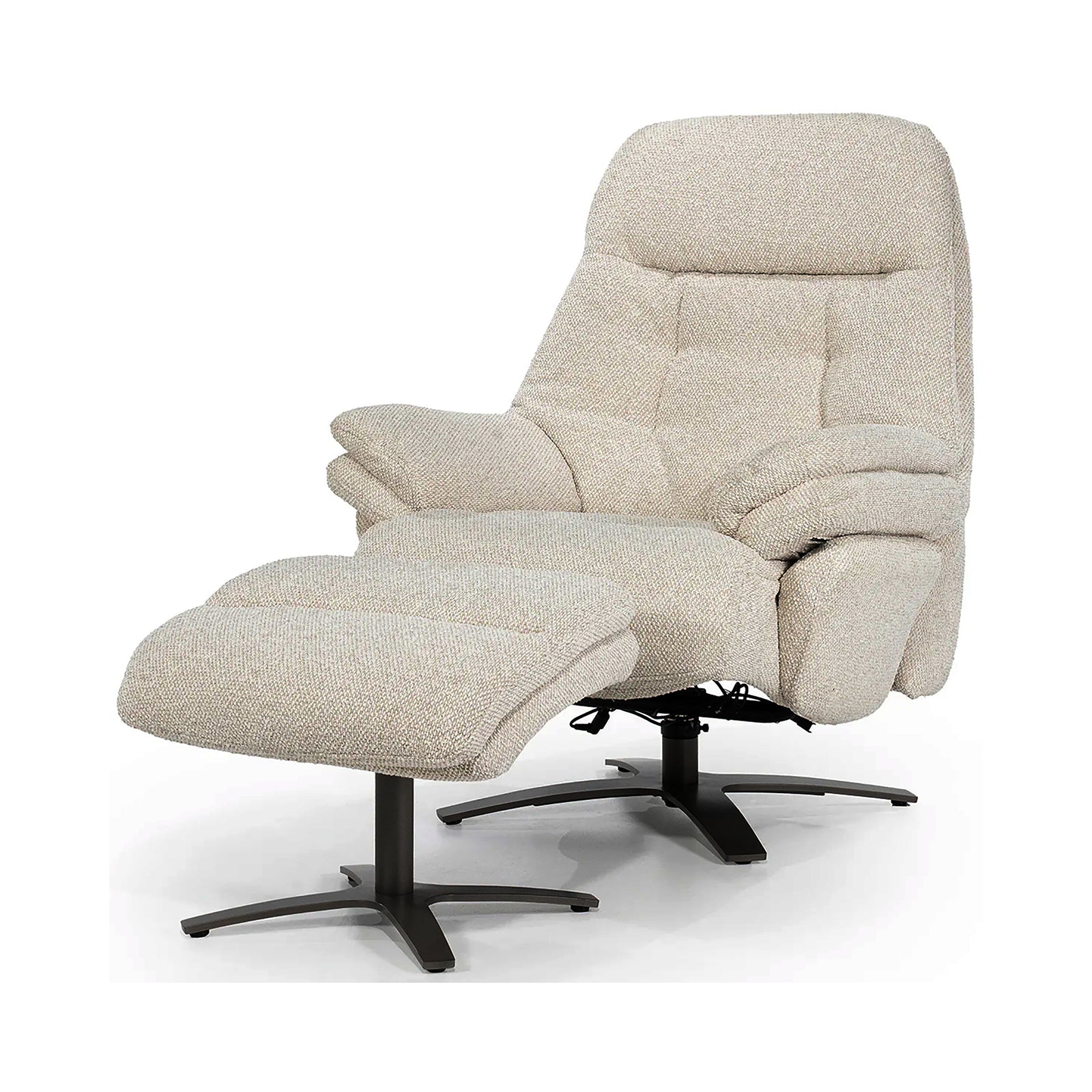 Wave Electric Recliner Armchair with Footstool
