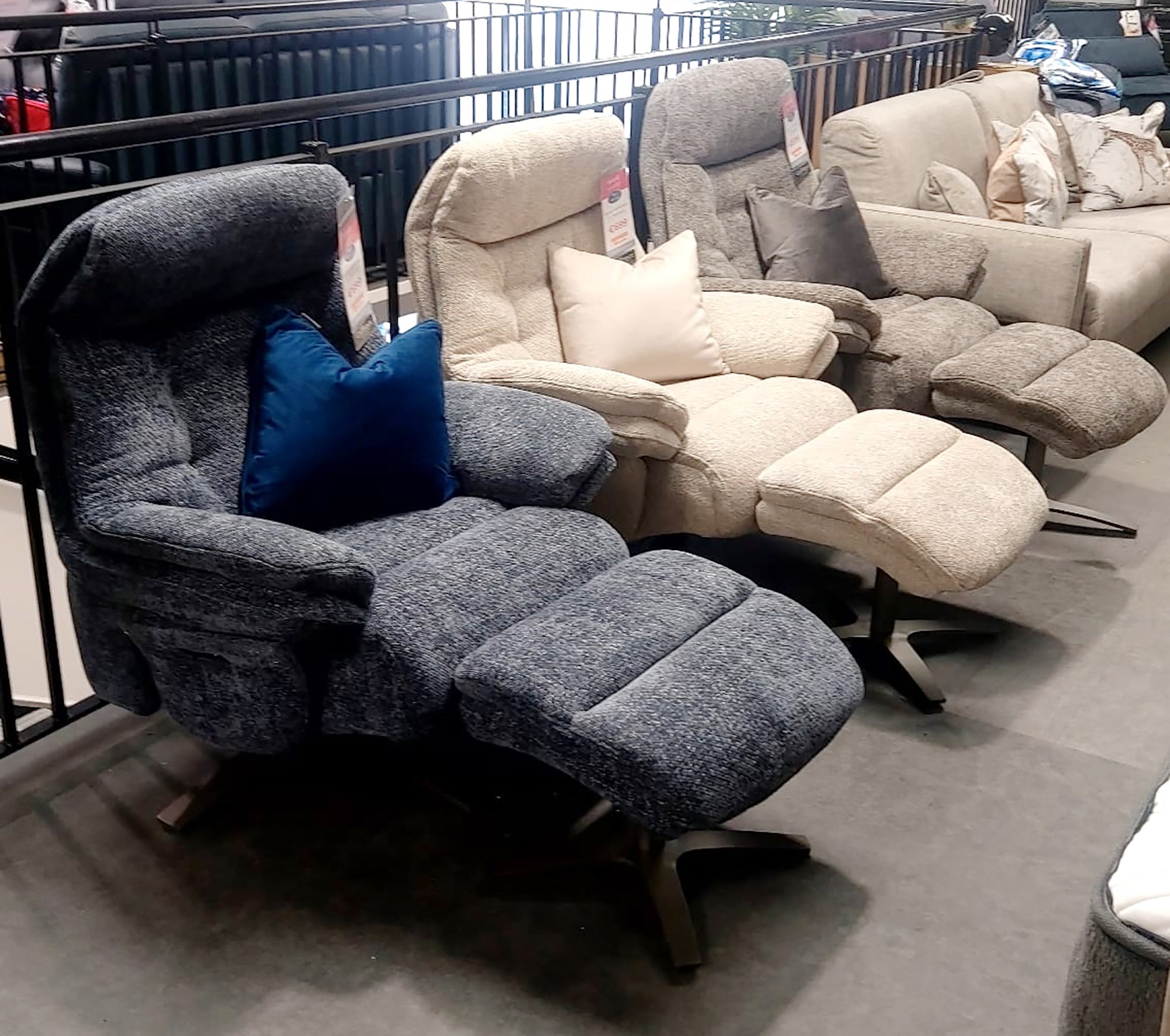 Wave Electric Recliner Armchair with Footstool