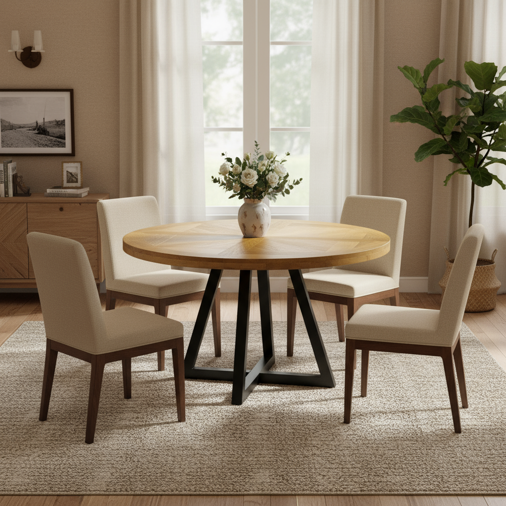 Windsor Oak Round Dining Table