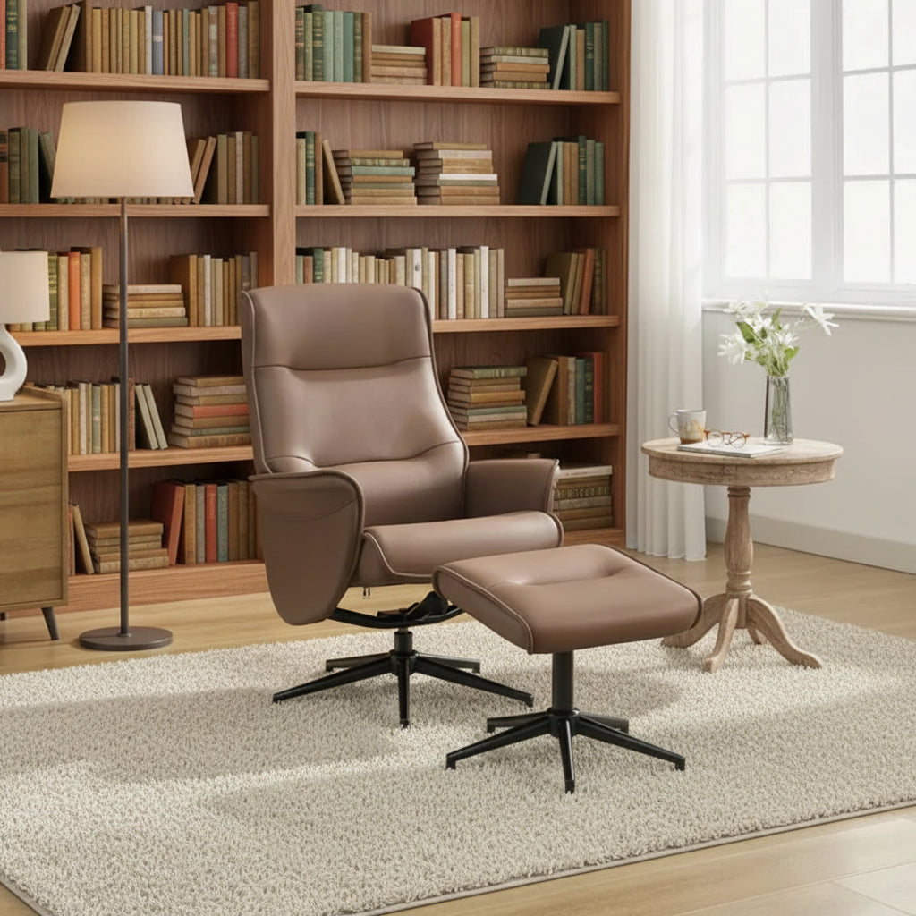 Winston Swivel Chair and Footstool