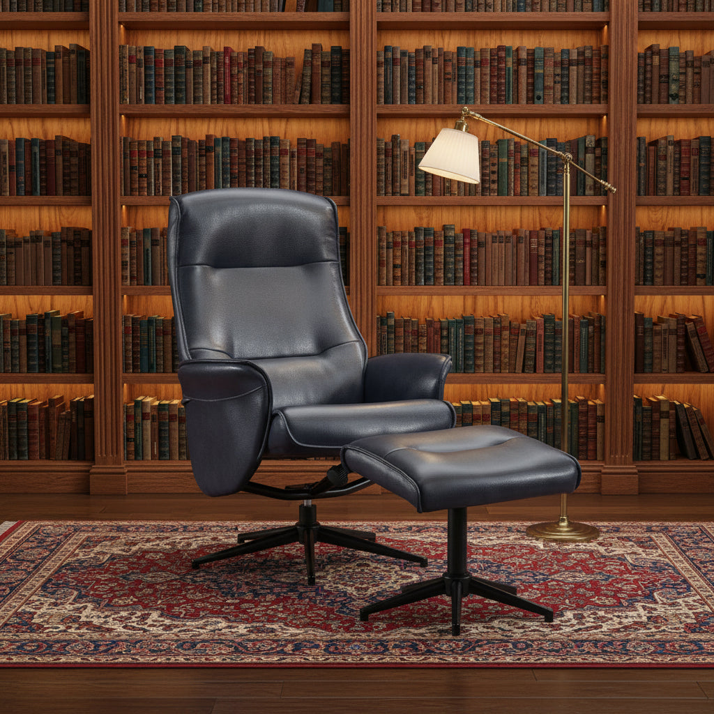 Winston Swivel Chair and Footstool